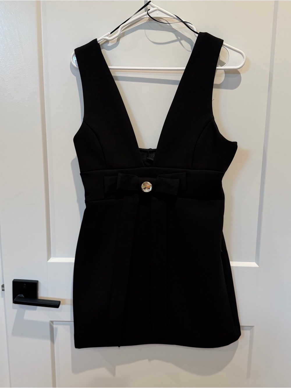 NWT Zara Black Sleeveless Bow Front Mini Dress